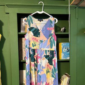 Princess Highway Floral Linen Blend Retro Dress PGFQ384 Women's Size 12